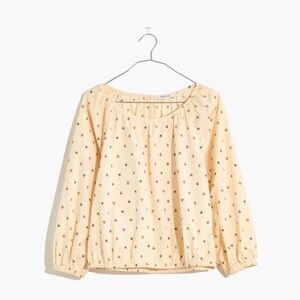 Gathered Puff-Sleeve Crop Top